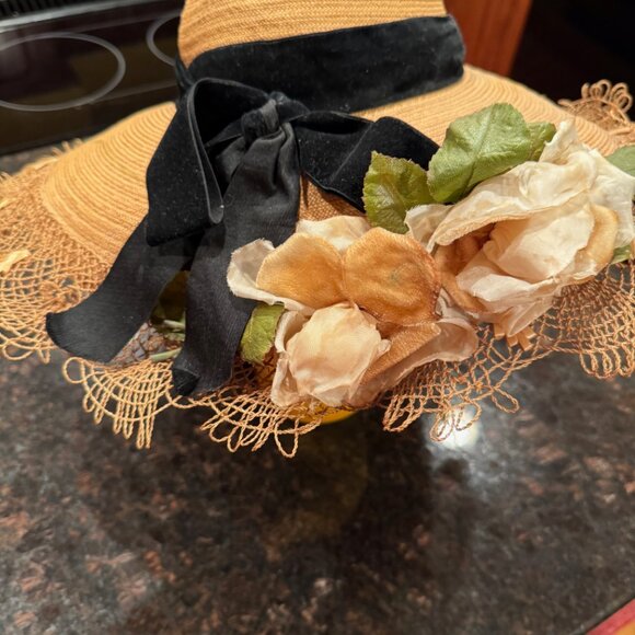 Vintage Straw Boater Hat - Evelyn Lucaya Puerto Rico, Miami, Grand Bahama main image 7